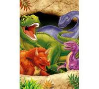 Creative Convertting Tovaglia plastica 137 x 274 cm, stampa sul bordo, Dinosauri Dino Blast