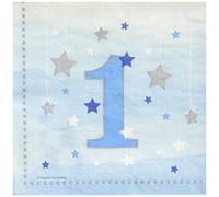 Creative Convertting- Tovagliolo 33 x 33 cm Numero 1 Brilla la Stellina-One Little Star Boy, Multicolore, 8C322232