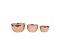 Creative CoOp Hammered Stainless Steel Bowls in Copper Finish Set of 3 Sizes