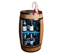 CREATIVE COOPER Barile di legno con nano di Natale - Scaffale rustico con LED RGB, in legno massello da bar per il soggiorno e la decorazione natalizia, altezza 80 cm, spazio per 40 bottiglie