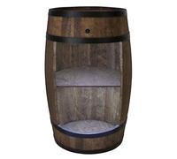 CREATIVE COOPER Barril de Madera con Luces LED - Armario de Vino en Estilo Retro - Barril de Vino - Botellero de Madera - Barra de Madera - 80 cm de Altura - Mesa Alta y Soporte para Botellas (wengue)
