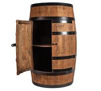 CREATIVE COOPER Bass - Tavolino da vino con porta, con alcol e mensola, in legno, per barile in legno, per vialetti, vini e vini, con porta (wengé)