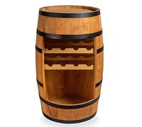 CREATIVE COOPER Mesa de pie para Barril de Vino, Mini estantería con Soporte para Botellas de Vino, Banco de Alcohol, estantería para Botellas de Madera, Barril de Madera, Barril de 80 cm (Roble)