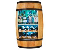 CREATIVE COOPER portabottiglie - armadietto per vini mini bar - armadietto per alcolici con LED - botte di vino - barile - wine bar - 80 cm - ripiano bar decorativo retrò - mobili per botti (rovere)