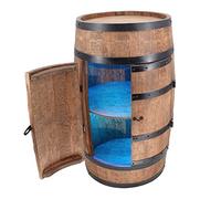 CREATIVE COOPER Portabottiglie in Legno Con Porta LED RGB - Armadietto Barile - Mobili per Vino - Minibar 80 cm High (Wenge)