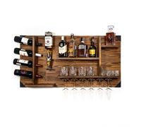 CREATIVE COOPER Scaffale in legno con distributore di bevande, stazione dispenser di alcool montato a parete, 120 x 60 x 14 cm, vintage e rustico, whisky, gin, liquore, regalo barista, parete per