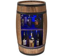 CREATIVE COOPER Scaffale per vino in legno con luci a LED, mini bar, con alcool, per uomo, barile, altezza 80 cm, decorazione retrò, in legno di conifera