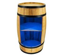 CREATIVE COOPER Scaffale per vino in legno con luci a LED, mini bar, con alcool, per uomo, barile, altezza 80 cm, decorazione retrò, bar, bar, bar, bar, bar, bar di casa, in legno di quercia