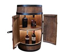 CREATIVE COOPER Scaffale per Vino in Legno Con Porta a LED, Barile Con Alcool, per Bar, Minibar, Altezza 80 cm (Wenge)