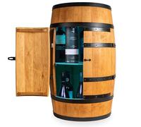CREATIVE COOPER Scaffale per Vino in Legno Con Porta LED RGB - Armadietto a Barile - Mobili per Vino - Minibar 80 cm (Rovere)