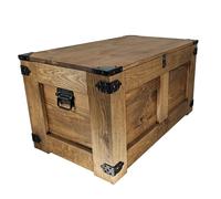 CREATIVE COOPER Scatola in legno, cassaforte per tesoro, cassa di stoccaggio, tavolino rustico, 77x49x45 cm, cassa in legno artigianale, olio