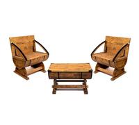 CREATIVE COOPER Set di mobili da giardino in legno, mobili per piccoli appartamenti, 2 panchine, 1 tavolo, barile, mobili da bar, mobili da terrazza