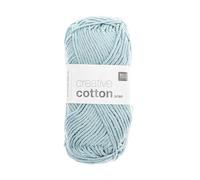 Creative Cotton Aran - Filato in cotone da 50 g, per uncinetto, gomitolo da 85 m Fb. 32 hellblau