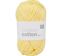 Creative Cotton Aran - Filato in cotone da 50 g, per uncinetto, gomitolo da 85 m Fb. 63 hellgelb