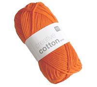 Creative Cotton Aran - Filato in cotone da 50 g, per uncinetto, gomitolo da 85 m Fb. 74 orange