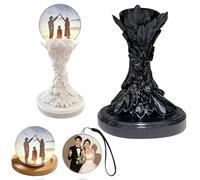 Creative Crystal Ball - Lettore video 3D elettronico in vetro con supporto MP4/JPG, 4 GB di memoria e volume regolabile, ideale per regali, ricordi di viaggio e momenti familiari (staffa nero)