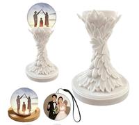 Creative Crystal Ball - Lettore video 3D elettronico in vetro con supporto MP4/JPG, 4 GB di memoria e volume regolabile, ideale per regali, ricordi di viaggio e momenti familiari (staffa bianca)