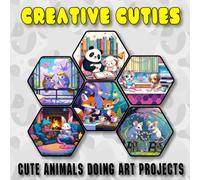 Creative Cuties: A Cute Coloring Book Gift for Teens Featuring Cozy Crafting Animals in Relaxing DIY Scenes, Cute Animals Doing Art Projects. (Craft & Cozy Coloring)
