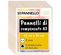 Creative Deco 10 x A3 Compensato Pannelli Legno Betulla 5mm | Pannelli Compensato 420 x 300 x 5 mm (+/- 2mm) | Fogli di Legno per Decorazione, Modellare, Pannelli Taglio Laser, Pirografia, Pareti