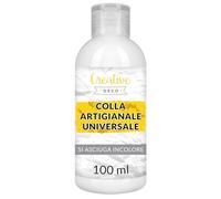 Creative Deco 100ML Bianca Colla PVA Universale Liquida Artigianale | per Tessuti Carta Cartone Legno Vetro Pelle Ceramica Feltro | Non Tossica | Asciugatura Rapida Trasparente | Progetti Artistici