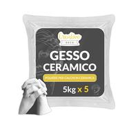 Creative Deco 25 kg Gesso Ceramico | 5 Buste x 5kg | Polvere di Ceramica Bianco, Gesso per Stampi Scagliola Colate | Sacchetto Polvere di Gesso Inodore, Uso Hobbistico e Progetti Creativi, Fai da Te