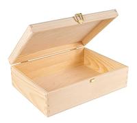 Creative Deco A4 Scatola di Legno con Coperchio per Pasqua | 33.8 x 24.8 x 10 cm (+/- 1 cm)| Cassetta con Chiusura Contenitore Portaoggetti Portagiochi Cofanetto | Per Decoupage Documenti Giocattoli