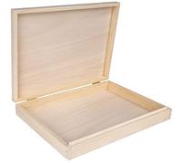 Creative Deco Scatola di legno A4 con coperchio – 34 x 25,3 x 5,3 cm – Cassetta contenitore