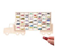Creative Deco Bacheca da Parete Portaoggetti in Legno a Forma di Camion TIR | Scaffale Espositore con 80 Scomparti Regolabili | Mensola da Collezione 116x54x5 cm | Vetrina per Macchinine e Miniature