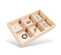 Creative Deco Bacheca Espositore Clipper Legno | 6 Scomparti | 27.5 x 18 x 4 cm (+/- 0.5 cm) | Picollo Porta Portaoggetti Stampante Scaffali | Perfetto per Decoupage Stoccaggio e Decorazione