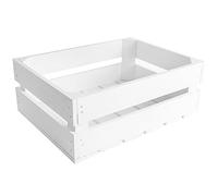 Creative Deco Cassetta Bianca in Legno | 40 x 30 x 15 cm | Cassetta di Legno in Stile Vintage, Shabby | Ideale Scatola Porta Oggetti, Portafrutta, Cassette Decorazioni, Regali per la Decorazione DIY