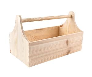 Creative Deco Cassetta degli Attrezzi in Legno | Porta Attrezzi in Legno | Dimensioni 34 x 18 x 20,5 cm (+/- 0,5 cm) | Cassetta Naturale con Maniglia | Borsa degli Attrezzi | Confezione Regalo