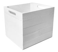 Creative Deco Cassetta in Legno Bianca Adatta agli Scaffale Kallax | Cestino Portaoggetti con Maniglie 33x37x33cm | Cubi Portaoggetti, Scatola Contenitori per Armadio Salvaspazio | Cassetta Legno
