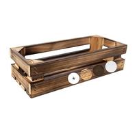Creative Deco Cassetta in Legno Fiammato, 34 x 14 x 9 cm