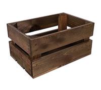 Creative Deco Cassetta in Legno Marrone Venge, 30 x 20 x 15 cm | Finitura marrone Venge, stile vintage, contenitore per giochi, vestiti e altri oggetti