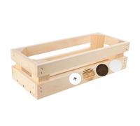 Creative Deco | Cassetta in Legno Naturale Vintage, 34 x 14 x 9 cm | Scatola Porta Oggetti, Portafrutta, Cassette Decorazioni, Regali per la Decorazione DIY