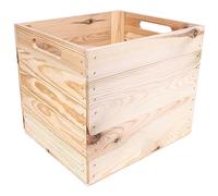 Creative Deco Cassetta Naturale per Scaffale Kallax, 33 x 37 x 33 cm | In legno naturale, con maniglie, compatibile con scaffali Kallax, cubo portaoggetti salvaspazio per armadio
