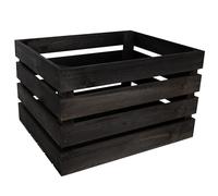 Creative Deco Cassetta Nera in Legno | 50 x 40 x 30 cm | Cassetta di Legno in Stile Vintage, Shabby | Ideale Scatola Porta Oggetti, Portafrutta, Cassette Decorazioni, Regali per la Decorazione DIY
