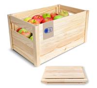 Creative Deco Cassetta Pieghevole in Legno | 46 x 29,5 x 23,5 cm | Montaggio Semplice - senza Attrezzi | Cassette Legno per Frutta, Verdura | Cassetta Portaoggetti, Giocattoli, Scatola Decorativa
