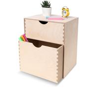 Creative Deco Cassettiera in Legno con 2 Cassetti, 25 x 20 x 31 cm