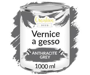 Creative Deco Chalk Paint Vernice a Gesso Grigio Antracite | 1L | Vernice per Legno | Pittura per Mobili senza Carteggiare, Opaca, Lavabile | per Restauro di Mobili, Colore per Legno e Decorazione