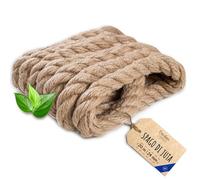 Creative Deco Corda di Iuta 20m (Personalizzazione Possibile ogni 5 m) | Spessore 24mm | Spago Durevole | Corda Juta Intrecciata Marrone Naturale | Spago Fai da Te, Giardinaggio, Tiragraffi per Gatti