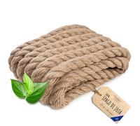 Creative Deco Corda di Iuta 25m (Personalizzazione Possibile ogni 5 m) | Spessore 30mm | Spago Durevole | Corda Juta Intrecciata Marrone Naturale | Spago Fai da Te, Giardinaggio, Tiragraffi per Gatti