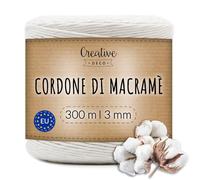 Creative Deco Corda Macramè in Cotone, 300 m, 3 mm
