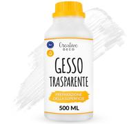 Creative Deco Gesso Acrilico Trasparente, Primer per Pittura, 500 ml | Flacone da 500 ml, gesso acrilico trasparente, primer liquido a consistenza fluida, per legno carta vetro tela e hobby