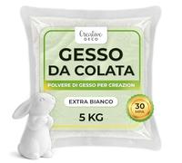 Creative Deco Gesso Extra Bianco 30 MPa - 5 kg | Polvere da Colata per Stampi, Calchi e Sculture | Gesso Modellistico Indurente all’Aria | Ideale per Artigianato, Decorazioni e Fai da Te