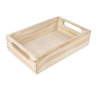 Creative Deco Grande Scatola in Legno |29.5 x 19.5 x 6.5 cm (+/- 1 cm) | Scatole con Maniglie Cassetta Conteniore Portaoggetti Portagiochi | Ideale per Decoupage Documenti e Attrezzi