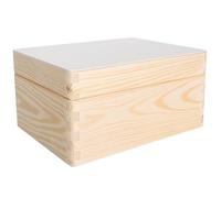 Creative Deco Grande Scatola in Legno con Coperchio | 19,5 x 15 x 10 cm (+/- 1) | Contenitore per Documenti Attrezzi Portaoggetti Portagiochi Non Verniciato Da Decorare | Rudivo e non Levigato