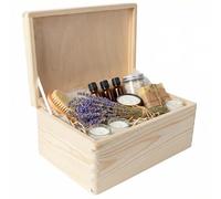 Creative Deco Grande Scatola in Legno con Coperchio | 30 x 20 x 14 cm (+/- 1) | Contenitore per Documenti, Attrezzi, Portaoggetti Portagiochi | Non Verniciato, da Decorare con Cerniere in Argento