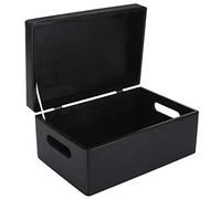 Creative Deco Grande Scatola in Legno Nera 30 x 20 x 14 cm