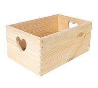 Creative Deco Grande Scatola in Legno per Pasqua | 30 x 20 x 13 cm (+/- 1 cm) | Scatole con Maniglie a Cuore Cassetta Contenitore Portaoggetti Portagiochi | Ideale per Decoupage Documenti e Attrezzi